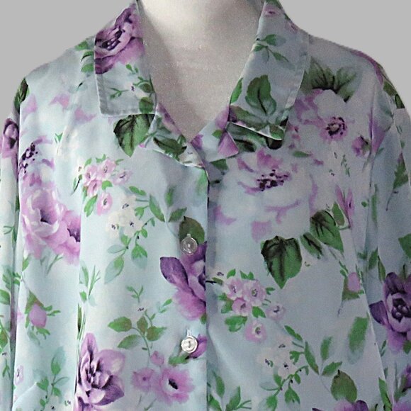 Maggie Sweet Women's Leaves & Flowers Button Down Blouse Size 3XL (C446) - Picture 1 of 6